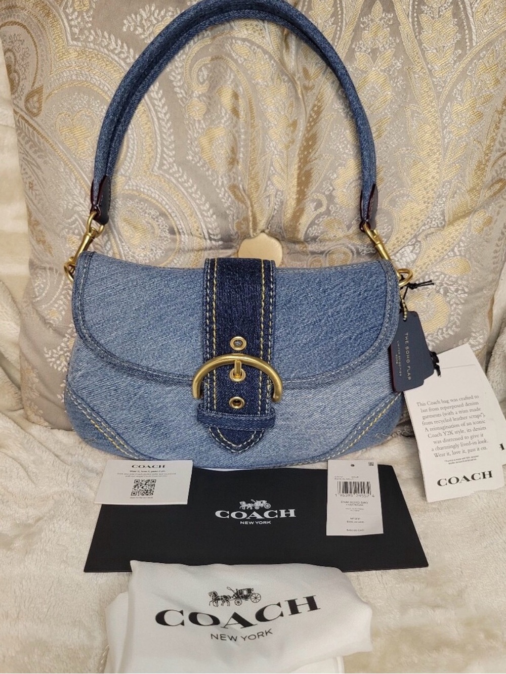 COACH RE-EDITION DENIM SOHO FLAP BAG CR737 - Picture 4 of 4